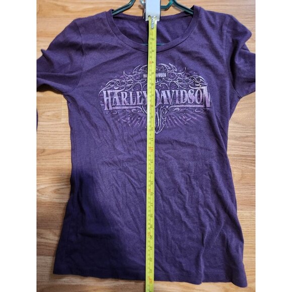 Harley Davidson Women Long Sleeves T-Shirt Purple Size Large Quebec Local Dealer - Picture 9 of 10